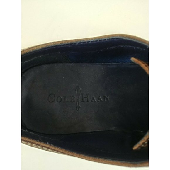 Cole Haan Mens Brown Leather Wingtip Casual Oxford Shoes C11824 US Size 8 1/2 M